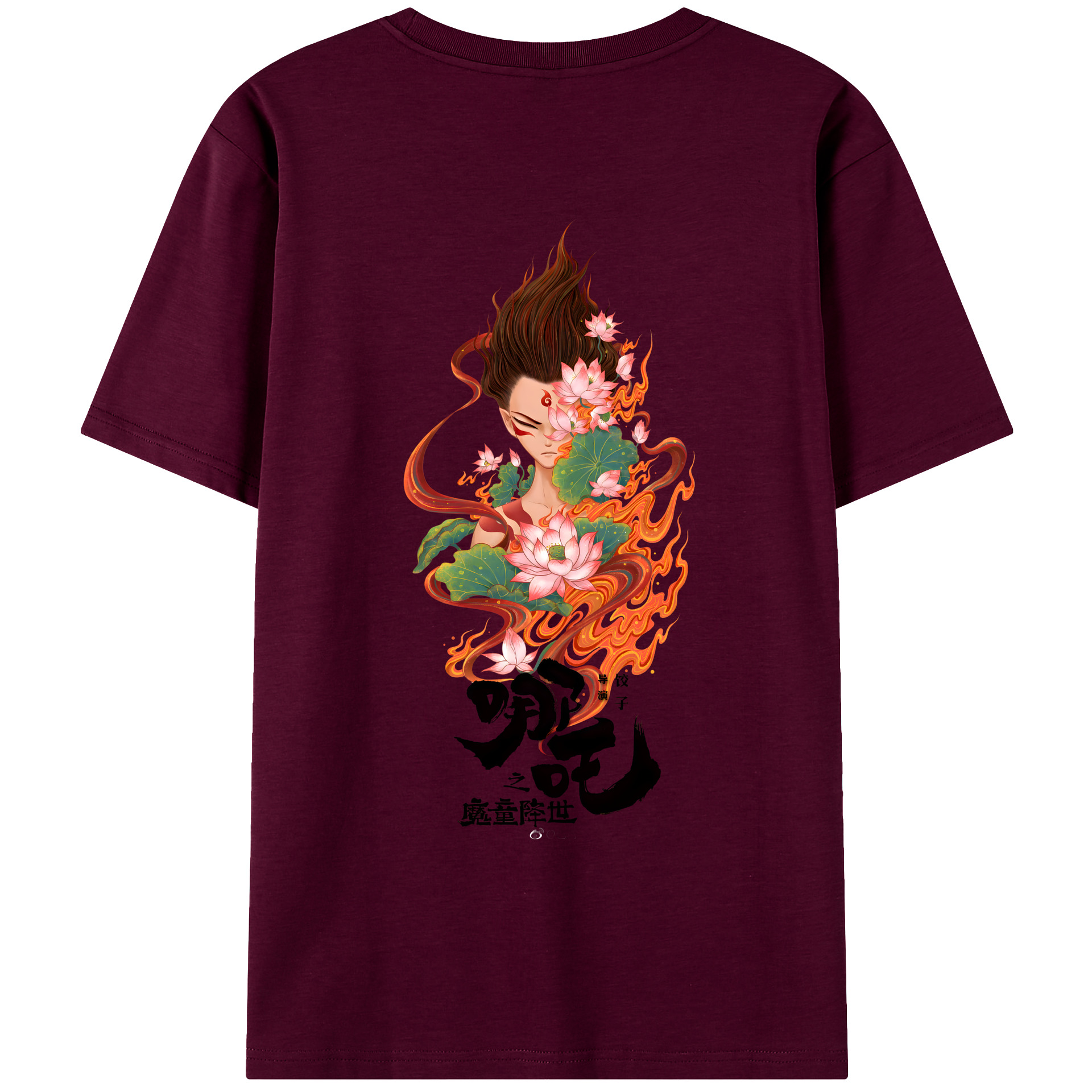 （画像用） Ne Zha 2 ナタ 魔童の大暴れ レディース半袖Tシャツ(バックプリント)